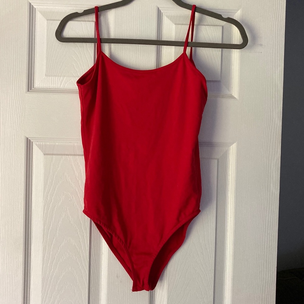 Red Zara bodysuit